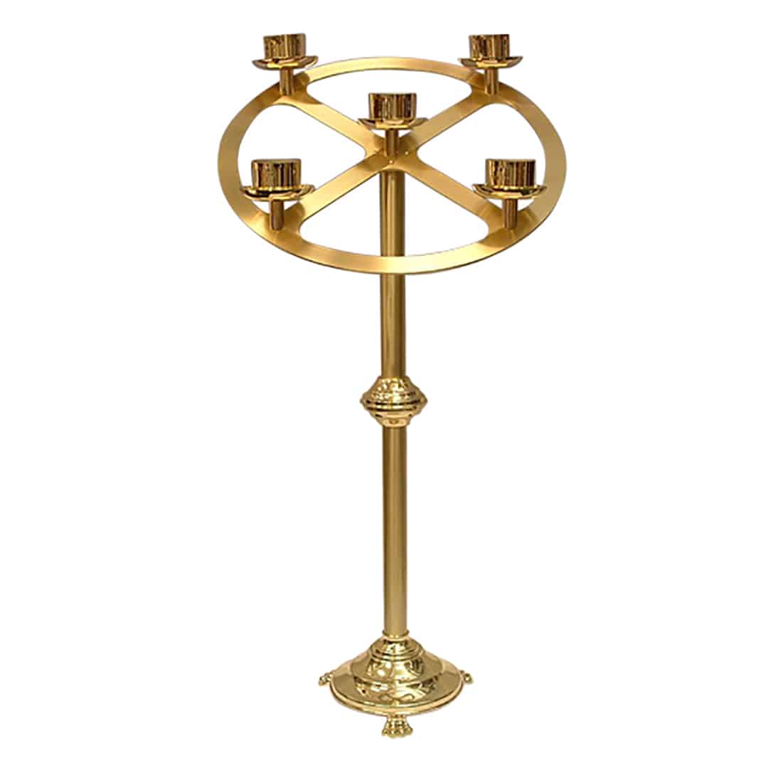 Freestanding Advent Candlestand Brass Church Stores