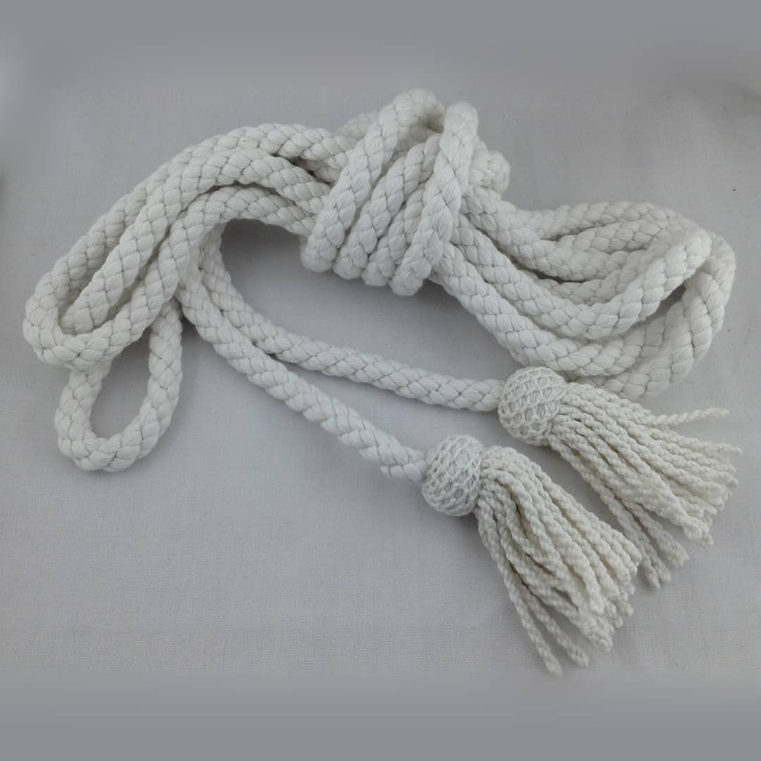 White 100% Cotton Heavy Rope Cincture - 411 cm