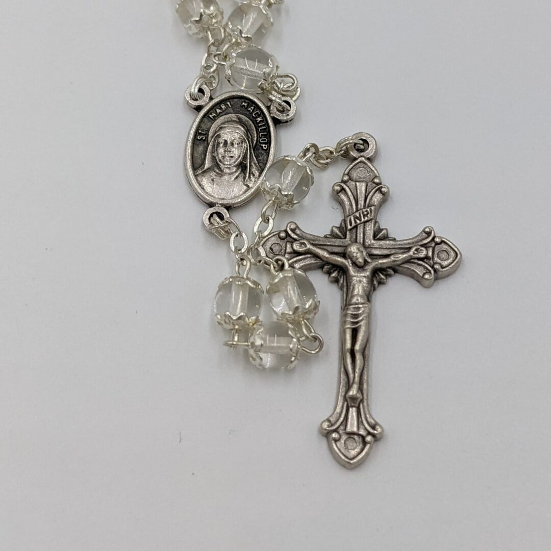 Rosary Beads Mary Mackillop Glass Beads Clear | Church Stores