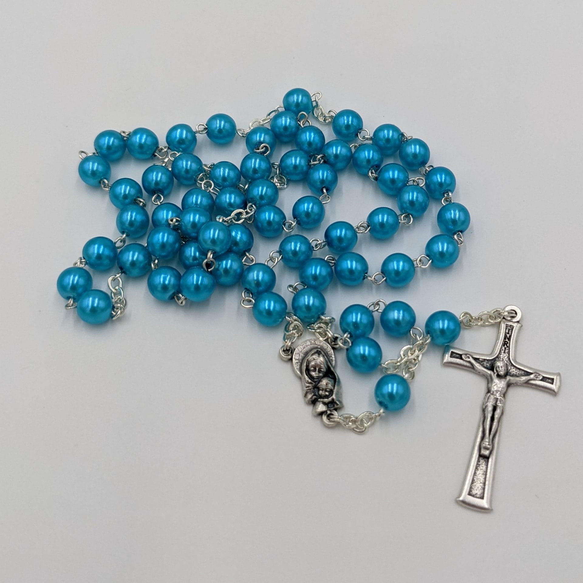 Rosary Beads Blue Pearl | Church Stores