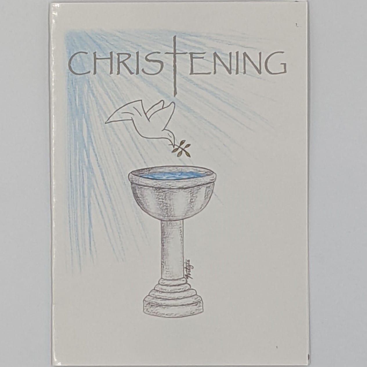 Christening Card Modern Dove Silver Church Stores