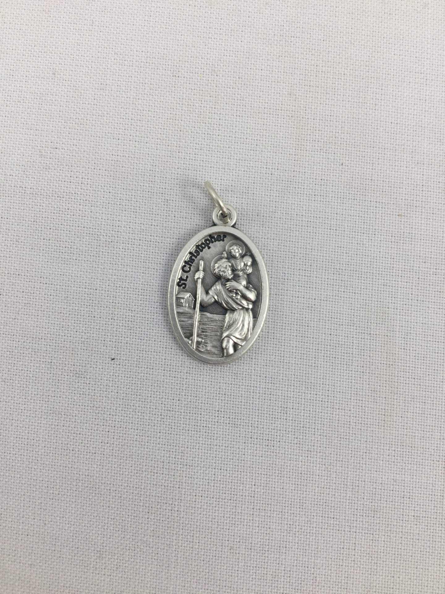 St christopher store medal necklace