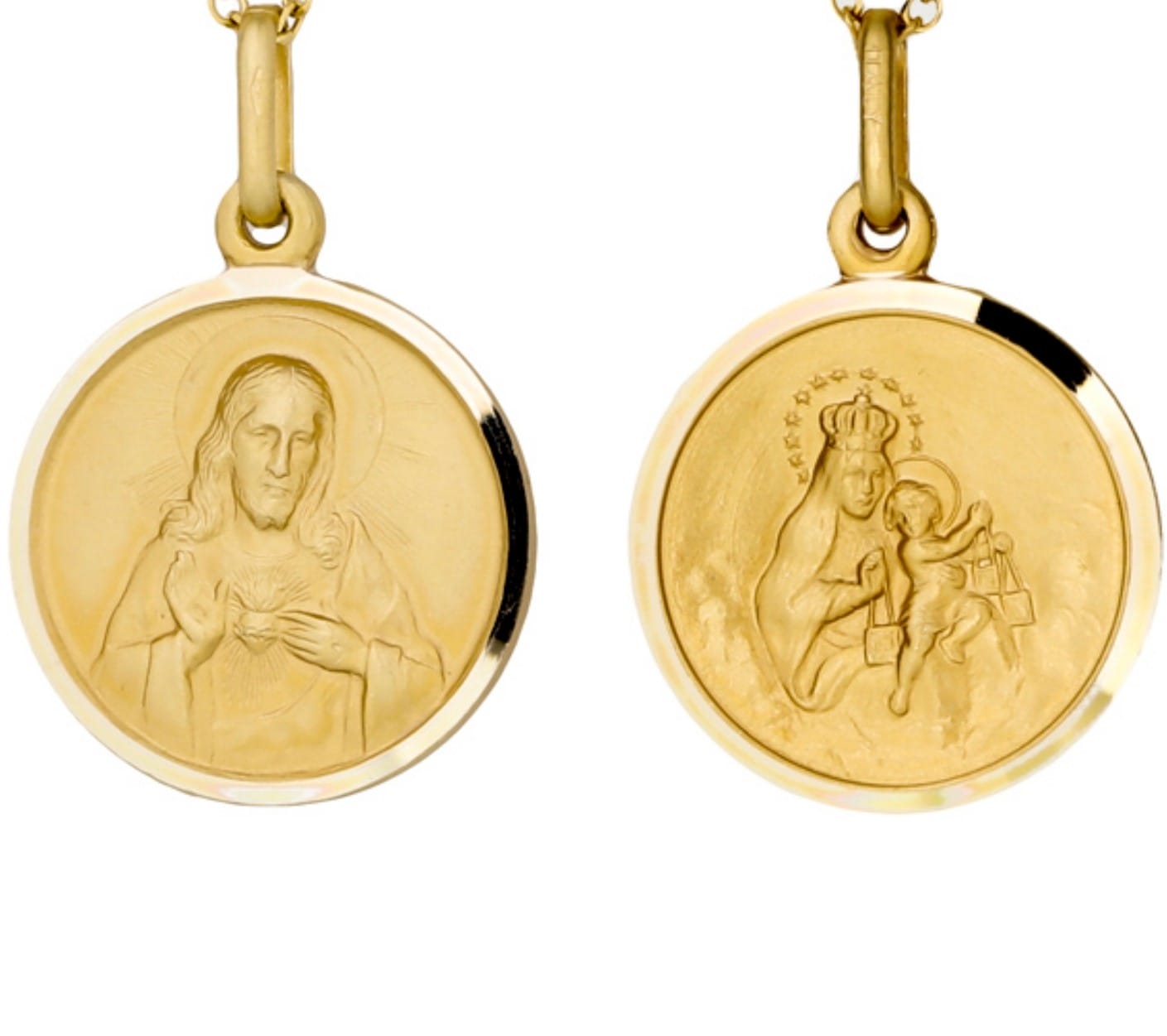 Our Lady of Mount Carmel Medal (Scapular Medal) 9ct Yellow Gold